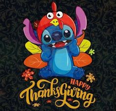 a happy thanksgiving card with an image of a cartoon turkey on it's face