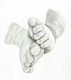 a drawing of two hands holding each other