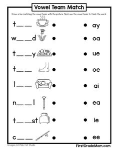 worksheet with words and pictures for the word match