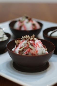 chocolate bacon and ice cream bowl with text overlay