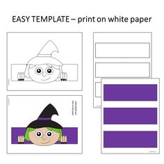 Designed to ignite creativity and provide a fun activity, this witch paper hat allows kids to embrace the Halloween spirit by coloring their own headband. The product comes with a fun, non-spooky witch paper hat template, both in color and black and white. Print, color, cut and use! Kids can color their crown or use the colored witch hat. The product includes: a list of supplies directions patterns photos of the final project step by step photos PLEASE NOTE - Files are NOT editable.- Please be a Paper Hat Template, Hat Template, Spooky Witch, Project Steps, Paper Hat, Hat Print, Halloween Spirit, Black And White Print, Witch Hat