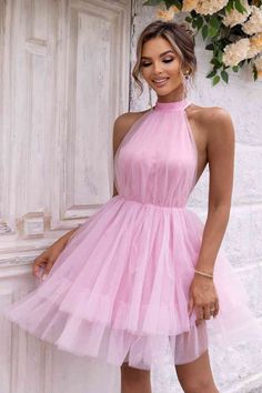 Halter Neck Backless Mesh Dress - Sydney So Sweet Bridesmaids Dress, Maxi Dress Formal, Halter Neckline, Formal Evening Dresses, Mesh Dress, Halter Neck, Pretty Dresses, Denim Dress, Blush Pink