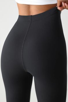 The Body Legging - Sueded Onyx – JOAH BROWN® Joah Brown, High Rise Leggings, Body Contouring, Workout Tank Tops, Drop Waist, Second Skin, Racerback Tank, Lay Flat, Elastic Waistband