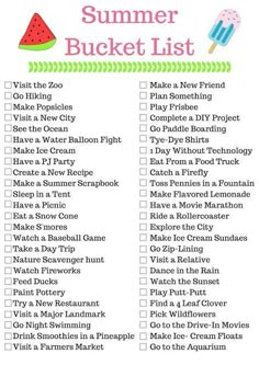 the bucket list is filled with things to do