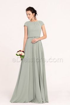 Modest Eucalyptus Green Bridesmaid Dresses Flutter Sleeves | eDresstore Eucalyptus Green Bridesmaid Dresses, Fall Bridesmaid Dress Colors, Eucalyptus Color, Forest Green Bridesmaid Dresses, Olive Green Bridesmaid Dresses, Bridesmaid Dresses Dusty Sage, Sage Bridesmaid Dresses, Long Sleeve Bridesmaid Dress, Modest Maxi Dress