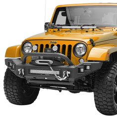 an orange jeep is shown on a white background