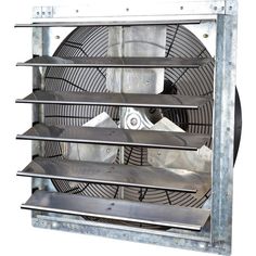 an industrial exhaust fan is shown on a white background with clippings to the side