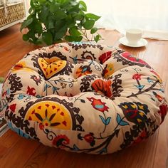 Floor Cushion Is Comfy Measures Approximately 17 Inches Across. Can Be Used For Several Uses. Window Chair, Futon Cushions, Storage Room Organization, Round Cushion, Meditation Cushion, Sofa Throw Pillows, Linen Sofa, Styl Boho, Decorative Panels