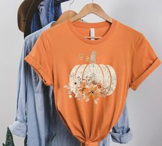 Floral Pumpkin Shirt Fall Pumpkin Shirt Fall Gifts - Etsy Fall Mama Shirt, Fall T Shirts Designs Ideas, Orange Graphic Tee For Fall, Orange Graphic Print Shirt For Fall, Orange Shirt With Graphic Print For Fall, Pumpkin Shirts Vinyl, Fall T Shirt Ideas, Fall T Shirt Design Ideas, Fall Tshirt Ideas