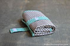 a rolled up cloth with polka dots on it