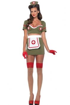 a woman dressed in a nurse costume