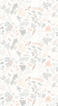 an abstract floral wallpaper with pastel colors and leaves on white background, suitable for use in interior or exterior decor