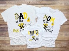 two shirts with the words ao and bee on them