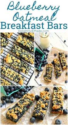 blueberry oatmeal breakfast bars on a cooling rack with fresh blueberries