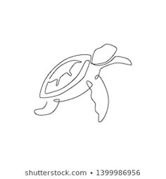 a line drawing of a sea turtle