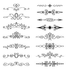 a set of different designs on a white background, each with an ornate ornament