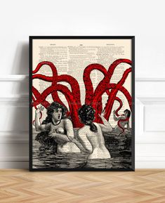 Red Octopus Bathroom Decor Kraken Decor Octopus Bathroom Art | Etsy Octopus Tentacles Art, Funny Groomsmen Gifts, Octopus Bathroom Decor, Octopus Bathroom, Kraken Art, Octopus Art Print, Tentacle Art, Art Octopus, Red Octopus