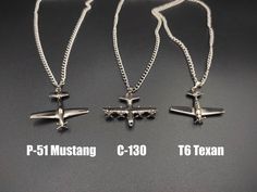 Are you a fan of fighter planes? Do you love the thrill of flying high in the sky? Or do you know someone who does? If so, you will love these fighter jet necklaces! These necklaces are handmade with love and care, featuring miniature replicas of real fighter jets. You can choose from seven different models: T6 Texan, P51 Mustang, C130 Hercules. Each pendant is made from high-quality materials and has a stunning level of detail. You can see the wings, the cockpit, the engines, and even the tail number! These necklaces are not only beautiful but also meaningful. They are a perfect way to show your passion for aviation or your support for the military. They are also a great gift idea for fighter jet pilots, military personnel, airman or their families. Whether it's for a birthday, an anniver Gifts For Pilot, Air Force Birthday, C130 Hercules, Plane Necklace, Cowboy Jewelry, Pilot Costume, Jet Fighter Pilot, Hot Biker Guys, Funny Patches