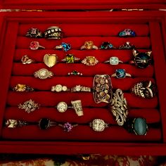 This Is My Collection Of Sterling Silver Rings. They Have Gotten Too Big For Me So Out They Go. They Are Between Size 7-8 1/2. There’s At Least $1,000 Worth But I’m Selling For $280 For The Whole Thing.If The Box Is Wanted It’ll Be $28 More. If Only Certain Ones Are Wanted They’ll Be $30 Each Other Than The One That’s $150, That One Will Be $50 These Are Some Beautiful Rings In Many Different Stones. If Anyone Would Like To See A Certain Ring, Let Me Know! The Long Sterling Silver Floral Ring Is Being Sold Separately In My Closet! Bunch Of Rings On Hand, Vintage Jewelry With Gemstone Accents As Gift, Vintage Jewelry With Gemstone Accents Gift, Funky Rings, Hand Rings, 2 Rings, Floral Ring, Ring Collection, Funky Jewelry