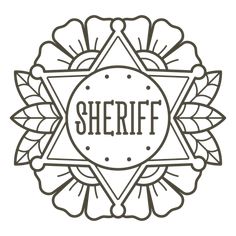 Wild west sheriff badge stroke PNG Design Sheriff Badge Tattoo, Sheriff Star Tattoo, Cowboy Hat Tattoo, Sheriff Badge, Star Tattoos, Tattoo Stencils, Wild West, Svg Design