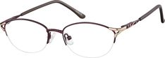 A women's metal made half-rim frame with adjustable silicone nose pads and spring hinges. | Zenni Women's Oval Prescription Glasses Half-Rim Brown Metal Frame Cute Zenni Glasses, Glasses Inspiration, Hinged Frame, Attractive Eyes, Oval Glasses, Oval Eyeglasses, Zenni Optical, Heart Face Shape, Prescription Eyeglasses