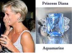 princess dianna and aquamarinee ring with the same color as each other's diamond