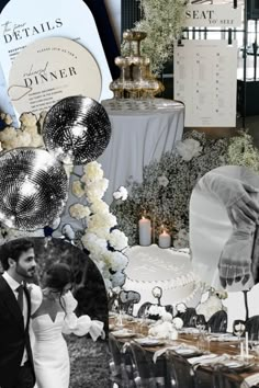 a collage of black and white wedding photos