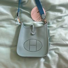 Reposhing This Item I Purchased From @Beckylw1. Too Small For Me. Questions? Leave A Comment Below! Hermes Evelyn Bag, Mini Model, Hermes Bags, Blue Fabric, Bag Lady, Fabric, Blue, Color