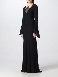 Dress N° 21 Woman color Black 21 Dress, Dress Woman, 21st Dresses, Dress For Woman, Black Long Sleeve Dress, Italian Fashion Designers, Italian Fashion, Guest Dresses, Woman Colour