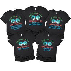 PRICES MAY VARY. Most Likely To Vacation Shirt ,Family Trip 2025 Matching T-shirt, Bestie Trip, Summer Beach Matching Tee, Holiday Girls Trip Matching Tshirt, Gift For All Friends, Besties, BFFe - The cute matching shirt for your vacation trip makes your day unforgettable. This shirt is a special gift, it makes your family or crew photo become more meaningful, a milestone of your story, reminds them about the journey that you enjoyed together, and you can be sure to put a smile on their face. Aw Bestie Trip, Girl Trip, Cruise Shirts, Reunion Ideas, Holiday Trip, Text Shirt, Cruise Shirt, Shirt Girl, Matching Tees