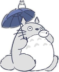 a cat with an umbrella sitting on the ground