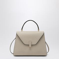 Nude calfskin medium handbag from Valextra featuring a top handle, a removable and adjustable shoulder strap, a gold-coloured metal clasp, a single compartment, feet and an interior flat zipped pocket. Puzzle Bag, Medium Handbags, Brown Leather Bag, Jeans Bag, Black Quilt, Nappa Leather, Hobo Bag, Small Bags, Leather Sandals