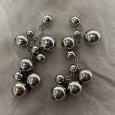 Materials Alloy + Metal beads Another Day Another Dollar, Bubble Earrings, Glitz And Glam, Shiny Things, Chain Jewelry, Dress Jewelry, Metal Beads, Ball Chain