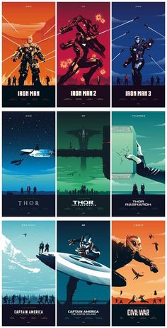 an image of some sci movies that are all different colors and sizes, with the characters in