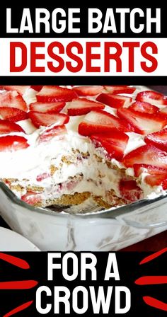 15 Potluck Desserts To Make In Large Batches (perfect for a party crowd!) Desserts For Get Togethers, Birthday Dessert For A Crowd, Desert For Crowd, Large Family Dessert Ideas, Dessert For 200 People, Easy Dessert For Crowd Simple, Bunko Dessert Ideas, Sweet Treats For A Crowd Easy Recipes, Birthday Treat Ideas For Work