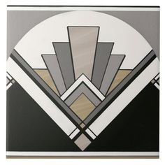 an art deco design with black, grey and white colors