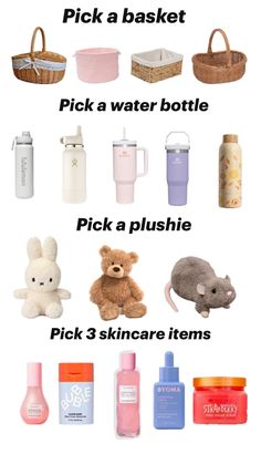 the contents of a baby's diaper are shown in this image, including bottles and