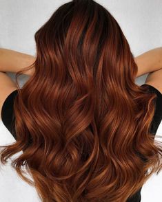 Red Auburn Hair with Waves Deep Copper Hair Color, Rich Auburn Hair, Auburn Hair Colour, Deep Auburn Hair, Dark Ginger Hair, Light Auburn Hair Color, Brown Auburn Hair, Auburn Red Hair, Auburn Hair Color