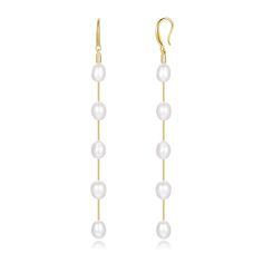 PRICES MAY VARY. 【Earrings Material】: The pearl dangle earrings are lightweight and comfortable to wear. The overall length of the earrings is 3.7 inches, and the freshwater pearls are approximately 6-7mm in size. They are safe to wear, hypoallergenic for sensitive people, and retain their shine without fading 【Earrings Size】: Each drop pearl earring is equipped with five freshwater pearls, which are slightly oval in shape. The overall design style is simple and generous, but it also highlights Dangly Pearl Earrings, Freshwater Pearl Drop Earrings, Pearl Dangle Earrings, Pearl Earrings Dangle, Pearl Drop Earrings, Pearl Drop, Sterling Earrings, Earrings For Women, Wedding Bridal