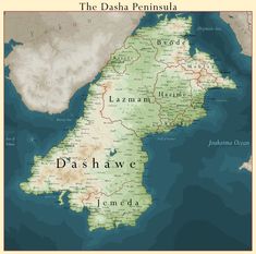 a large map of the dash peninsula