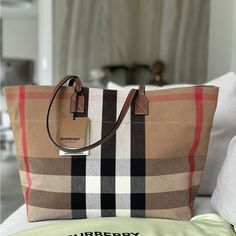 New With Tags, Dustbag And Paper Bag From Store Luxury Neutral Tote Bag, Luxury Neutral Bag For Errands, Designer Neutral Rectangular Bags, Designer Rectangular Neutral Bags, Designer Neutral Shoulder Bag For Everyday Use, Trendy Backpacks, Stylish Purse, Burberry Bag, Fashion Bags