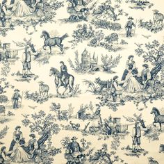 an image of a blue and white wallpaper with people on horses in the field