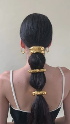 Hammered Arch Pony | LELET NY Lelet Ny, Razzle Dazzle, Hair Tutorials, Gold Hair, Flat Iron, Shoot Ideas, Protective Styles, Bags Accessories, Up Hairstyles