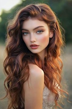 homecoming hairstyles, swoonworthy hairstyles, hair inspiration Side Swept Bridal Hair, Wavy Auburn Hair, In Style Hair, Color Hair Styles, Wavy Updo, Romantic Waves, Low Updo, Hoco Hairstyles, Hair Flow