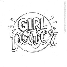 the word girl power written in black ink