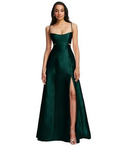 in stock Alfred Sung, Evening Dress Floor Length, Looks Party, Grad Dresses, Satin Gown, A Line Gown, Custom Dresses, Guest Dresses, Look Cool