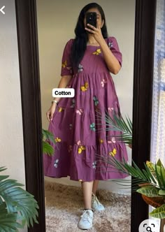 Sleeves Designs For Cotton Dresses, Butterfly Kurti Designs, Normal Dress Design, Frok Designs For Women Unique Cotton, Cotton Gown Designs, Xxl Size Dresses Style, Cotton Dresses Designs, Cotton Long Frocks For Women