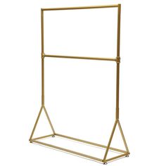 a gold metal rack with two bars on each side and one bar at the top