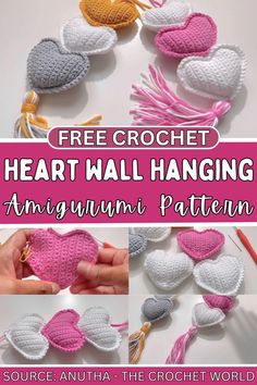 crochet heart wall hanging pattern with instructions