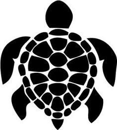 a black and white silhouette of a turtle